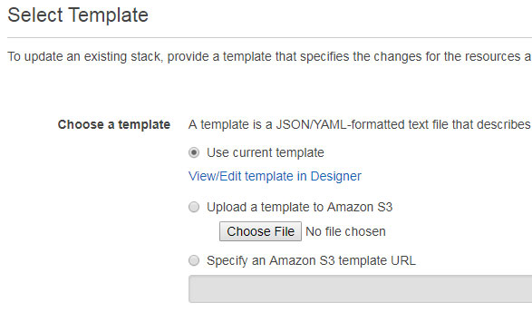 Cloudformation Stack - Choose a template