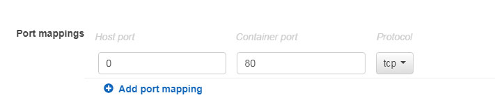 Set port mapping to 0 for dynamically ports